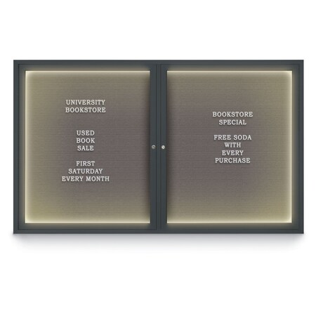 United Visual Products Indoor Enclosed Combo Board, 42"x32", Black Frame/Green & Medium Grey UVCB4232B-GREEN-MEDGRY